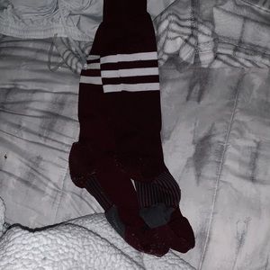maroon softball socks